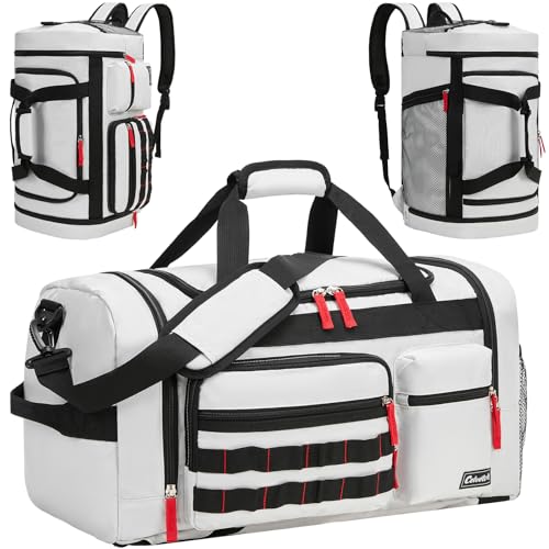 Gym Bag for Men Women with Shoes Compartment 3-in-1 Sports Travel Duffel Bag Multipurpose Weekender Overnight Backpack with Wet Pocket - Grey - color: Grey, size: 39L-Medium