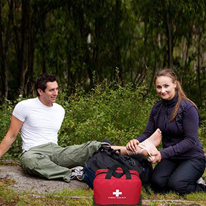 Nylon First Aid Empty Kit,Compact Waterproof and Lightweight First Aid Bag with Zippered for Emergency at Home, Office, Car, Outdoors, Boat, Camping, Hiking(Bag Only) - size: 1 Count (Pack of 1)