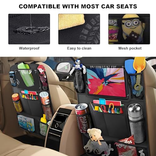 2PCS Car Backseat Organizer, Oxford Car Back Seat Protecter Kick Mat with Touch Screen Tablet Holder, Waterproof Automotive Seatback Storage Bag with Multi Functional Pockets (Regular Style) - color: Regular Style
