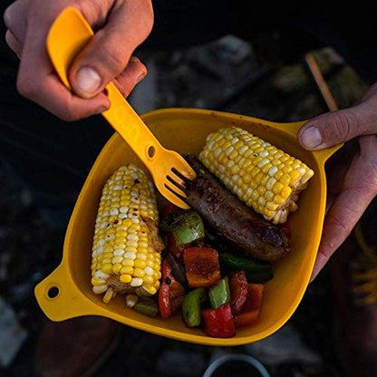 UCO 4-Piece Camping Mess Kit with Bowl, Plate and 3-in-1 Spork Utensil Set - color: Venture