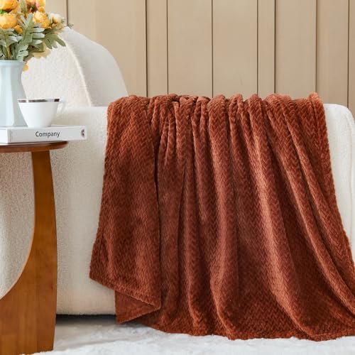 NEWCOSPLAY Super Soft Queen Blanket Coffee Premium Silky Flannel Fleece Leaves Pattern Lightweight Bed Blanket All Season Use (Coffee, Queen(90"x90")) - color: Coffee, size: Queen(90"x90")