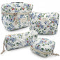 NATINSA Cute Makeup Bag for Women(2 Pcs), Travel Cosmetic Bags, Quilted Coquette Aesthetic Floral Toiletry Organizer Bag (48 - Red Green/4PCS) - color: 48 - Red Green/4PCS
