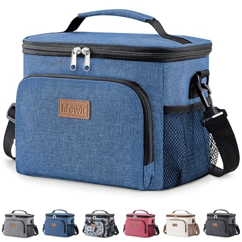 Lifewit Reusable Insulated Lunch Bag, Portable Cooler Freezable Soft Lunchbox Leakproof with Adjustable Shoulder Strap for Men Women Adult for Work Picnic or Travel, 9L 12 Can, Dark Blue - color: Dark Blue, size: Medium(9L)