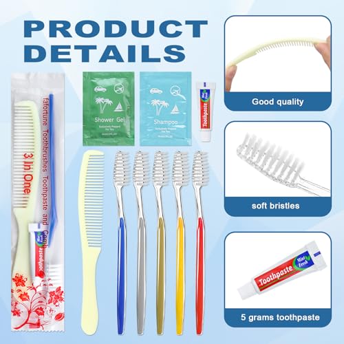Bulk Hygiene Kits for Homeless,Disposable Toothbrushes with Toothpaste and Comb for Homeless Individually Wrapped，Basic Toiletry Kits Travel Size Shampoo And Body Wash For Hotel,Air Bnb Charity(100) - size: 1 Count (Pack of 100)