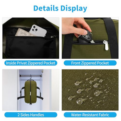 Apenze Small Gym Bag 14 inch lightweight Carry On Mini Duffel Bag for Travel Sport - Olive Green - color: Olive Green