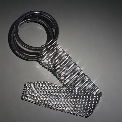 Munyee Hua Rhinestone Wine Bottle Holder Bag Reusable Tote Carrier Crystal Mesh Evening Purse with Ring Handle Gift Bags Carrier for Birthday Picnic Party Wedding (Black Handle Black Mesh) - color: Black Handle Black Mesh