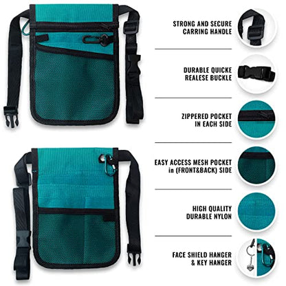 ASA TECHMED Nurse Utility Belt – Complete Medical Belt Utility Kit, Pro Pack Pocket Organizer Pouch Hip Bag for EMT, CNA, NP, PA, Student, Teal - color: Teal