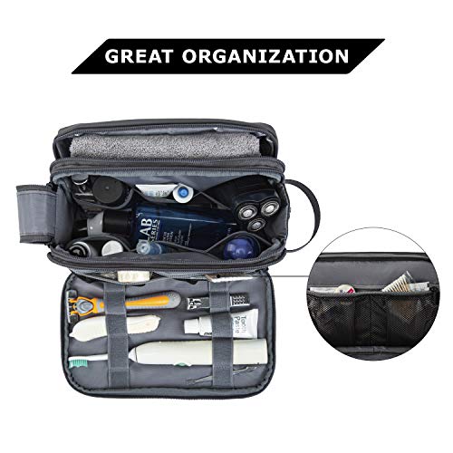 BAGSMART Toiletry Bag for Men, Travel Toiletry Organizer Dopp Kit Water-resistant Shaving Bag for Toiletries Accessories, Door Room Essentials,Grey-medium - color: Grey, size: Medium