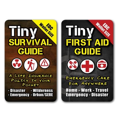 Tiny Survival Guide – Micro EDC Emergency Preparedness Pocket Handbook for Camping, Hiking, Bushcraft, SAS & First Aid – Fits Wallet, Bug Out Bag or Glove Box - style: 1 Tiny Guide + 1 Tiny Field Guide