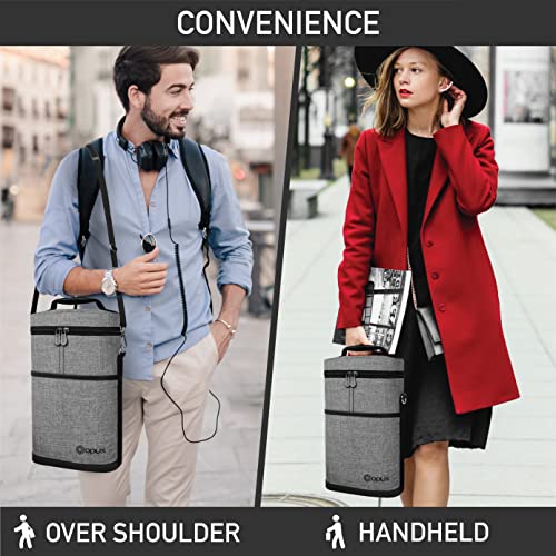 opux 2 Bottle Wine Carrier Tote, Insulated Leakproof Wine Cooler Bag, Wine Travel Bag for Picnic BYOB Beach, Portable Wine Bottle Carrying Case, Gift for Wine Lover Women Men Christmas, Heather Grey - color: Heather Gray