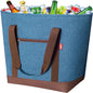 LHZK Jumbo Insulated Cooler Bag with Thermal Foam Insulation, Premium Leakproof Cooler Tote Bag with Zipper, Insulated Hot Cold Bag for Food Transport, Picnic, Travel, Beach (50L, Blue) - color: Blue