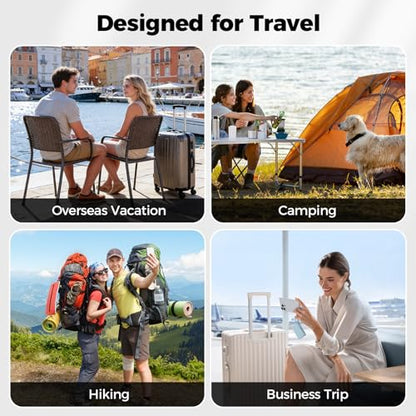 Travel Vacuum Seal Bags with Wireless Rechargeable Pump, 25L Durable Reusable Compression Packing Bags for Carry-On Suitcase & Backpack, IP67 Waterproof Space Saver Kit (2 Pack)