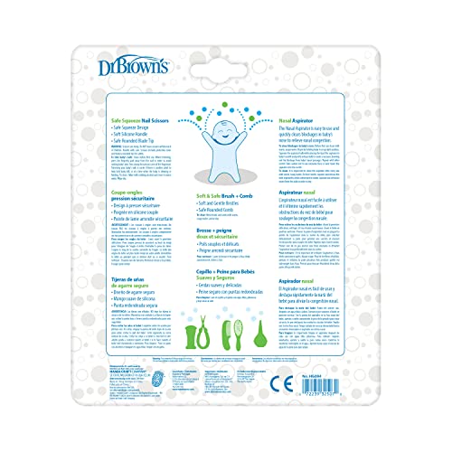 Dr. Brown's Baby Care Essentials Kit, Nail Scissors with Case, Nasal Aspirator, Cradle Cap Brush and Comb, BPA-Free - color: Essentials Care Kit, 5-piece
