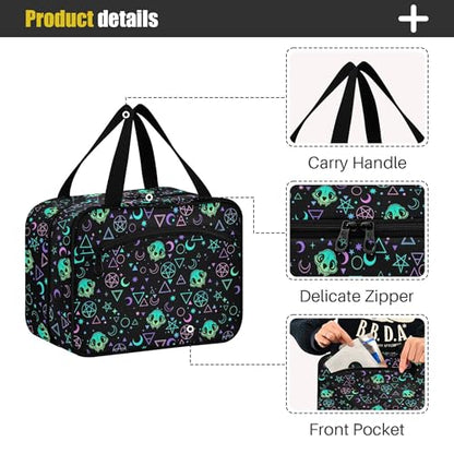 MNSRUU Hanging Toiletry Bags for Women Travel, Gothic Magic Skulls Toiletry Organizer Portable Travel Toiletry Bags Clear Wash Bags Makeup Bag Cosmetic Bag - color: Skulls 192