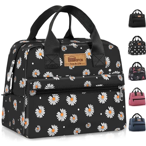 HOMESPON Insulated Lunch Bag for Women Men Lunch Box Cooler Lunch Tote for Work Picnic (Daisy) - color: Daisy