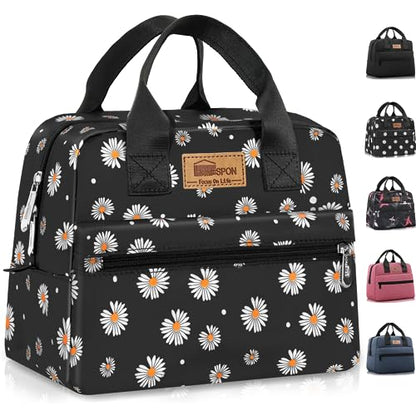 HOMESPON Insulated Lunch Bag for Women Men Lunch Box Cooler Lunch Tote for Work Picnic (Daisy) - color: Daisy