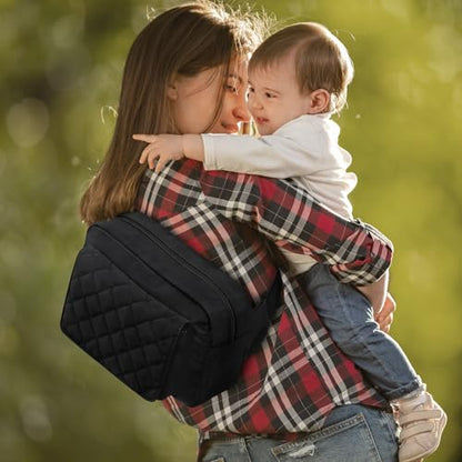 G4Free Small Diaper Bag for Baby Girl and Boy, Mini Sling Diaper Bag Fanny Pack with Portable Changing Pad - color: Black