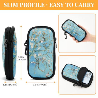 WOZEAH Double Eyeglass Case with 2 Compartments, Travel Eyewear Organizer for Two Pairs of Glasses - color: Almond Blossom