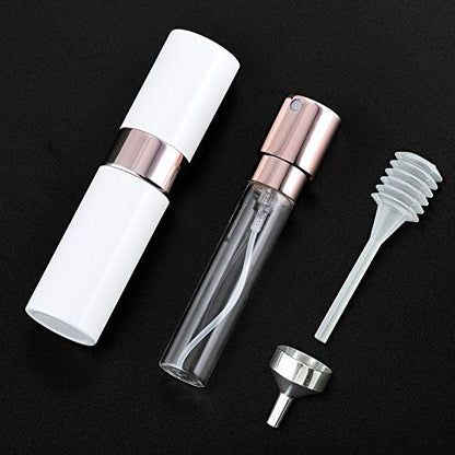 LISAPACK 8ML Atomizer Perfume Spray Bottle for Travel, Empty Refillable Cologne Dispenser, Portable Sprayer (White) - color: White