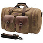 Wildroad 50L Travel Duffel Bag, Expandable Canvas Genuine Leather Duffle Bag Upgraded Overnight Weekender Carry on Bag - color: Coffee, size: Large-50L Duffle Bag