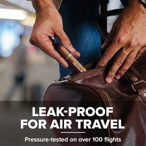 Travalo Classic HD Perfume Atomizer - Leak-Proof and TSA Approved for Air Travel - Reusable, Airtight, Easy-Fill Mini Pump Sprayer - Lightweight, Elegant Design w/Volume Window - Brown 0.17oz - color: Brown