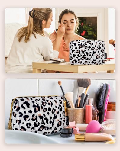Aosbos Small Travel Makeup Pouch - Cosmetic Bag for Women, Midnight Black - color: Midnight Black
