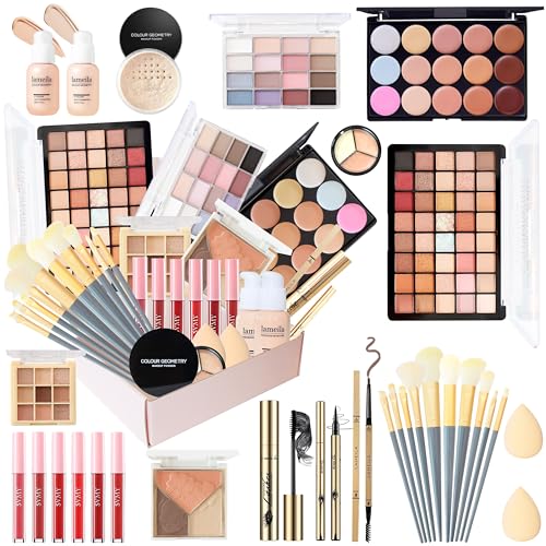 All-in-One Makeup Kit for Women & Teens | Full Face Makeup Set Including Foundation, Eyeshadow, Lipstick, Eyeliner & Brushes | Travel, Gift Box Bundle(40-Box) - color: 40-Box
