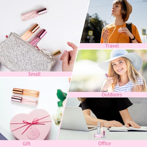 YOCASII Glass Travel Perfume Bottle Refillable, 10ml Perfume Bottles, Pocket Perfume Spray Bottle Atomizer, 4PCS Refillable Perfume Bottle for Travel - color: Color-A