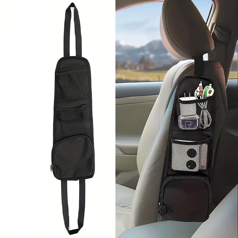 Car Seat Organizer with Multiple Pockets | Hanging Storage Bag, Durable Mesh Seat Back, Multi-Function Pockets, For Baby, Kids, Travel