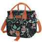 Joymee Large Insulated Lunch Bag Women Reusable Waterproof - Green Leaf | Large Spacious, Cooler Lunch Bag, Adjustable Shoulder Strap, With Side Pocket, Bottle Holder, for Office Work Picnic Travel - color: Green Leaf