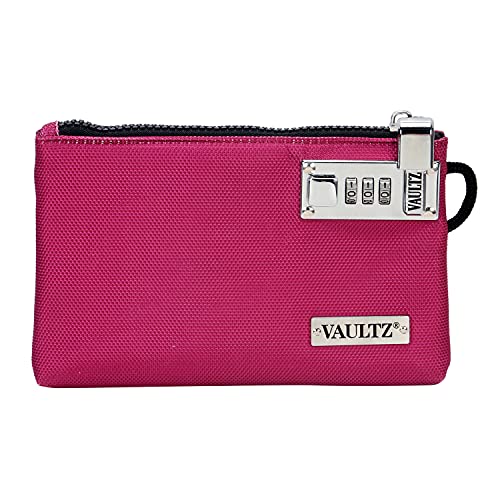 Vaultz Money Bag with Lock - 5 x 7 Inch, Men & Women's Locking Accessories Pouch for Cash, Bank Deposits, Wallet, Medicine, Phone and Credit Cards - BERRY - color: Berry, size: 5x8