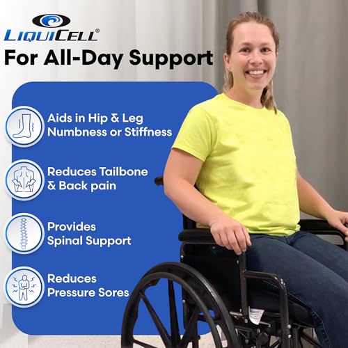 ERGO21 LiquiCell Sports Cushion - 3.5 Inch Thick Seat Pad for Tailbone, Hip & Lower Back Pain Relief - Ergonomic Comfort for Car, Office, Stadium & Wheelchairs- Better Than Gel, Foam or Air - size: XL 3.5" thick - 20W x 18 x 3.5"