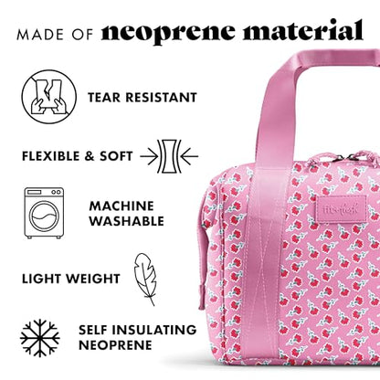 Fit & Fresh Remi Lunch Bag for Women Work – Neoprene Lunch Tote with Containers & Ice Pack, Reusable Meal Prep Lunch Box, Large Capacity, Machine Washable, Sweet Pink Block - color: Sweet Pink Block