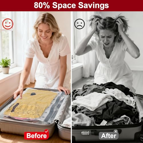 Rechargeable Wireless Pump Travel Storage Bags Set, 15 Combo (5XS/5S/5M) Portable Space Saver Bags for Travel & Home, Vacuum Compression Packing Seal for Clothes, Blankets, Home Seasonal Storage - size: 15 Combo (5XS/5S/5M)
