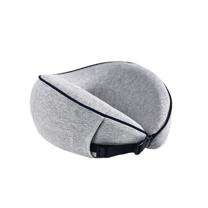 Travel Pillow 100% Pure Memory Foam Neck Pillow, Comfortable & Breathable Cover, Machine Washable, Airplane Travel Kit with 3D Contoured Eye Masks, Earplugs (Grey) - color: Grey
