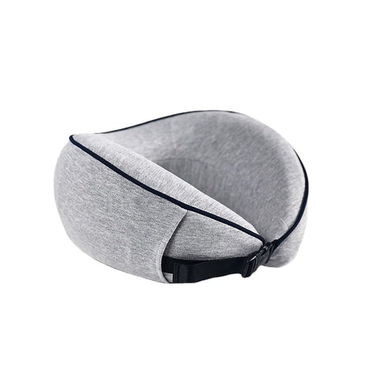 Travel Pillow 100% Pure Memory Foam Neck Pillow, Comfortable & Breathable Cover, Machine Washable, Airplane Travel Kit with 3D Contoured Eye Masks, Earplugs (Grey) - color: Grey
