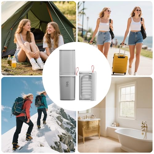 VITVITI Travel Soap Case Container, Portable Toothbrush Travel Case Dish Tray, 7.88 Inch Toothpaste Traveling Toothbrush Holder Set with Cover for Trip/Bathroom/Camping, Clear Gray - color: Gray White