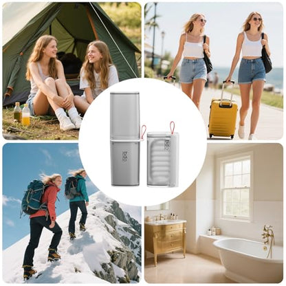 VITVITI Travel Soap Case Container, Portable Toothbrush Travel Case Dish Tray, 7.88 Inch Toothpaste Traveling Toothbrush Holder Set with Cover for Trip/Bathroom/Camping, Clear Gray - color: Gray White