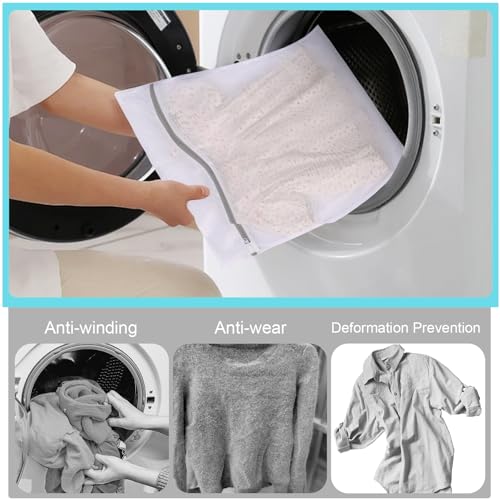 Laundry Bags Mesh Wash Bags, Lingerie Bag for Washing Delicates, White Net, 2XXL - size: 2XXL(24x24")
