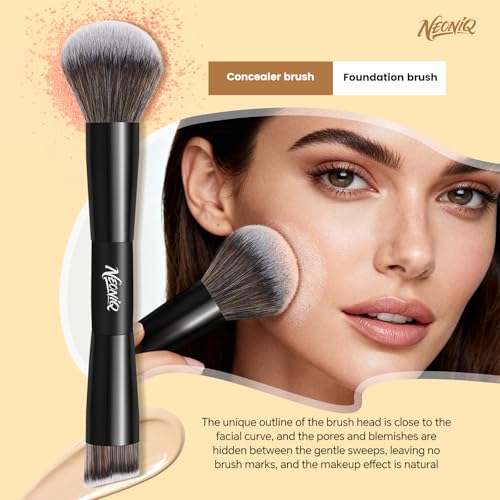 10 PCS Travel Makeup Brush Set With Bag, Makeup Brushes, Double-End Multi-functional Brushes for Foundation Powder Blush Eyeliner Eyeshadows, Professional Face Brush Set（Black） - color: 10Pcs-Black