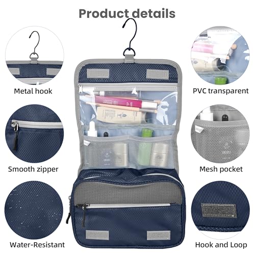 8 Set Expandable Compression Packing Cubes for Suitcases Travel Essentials Carry On Waterproof Storage Bag With Dry And Wet Separation Dark Blue - color: Dark-Blue