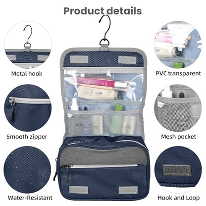 8 Set Expandable Compression Packing Cubes for Suitcases Travel Essentials Carry On Waterproof Storage Bag With Dry And Wet Separation Dark Blue - color: Dark-Blue