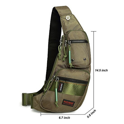 NICGID Sling Bag Chest Shoulder Backpack Crossbody Bags Casual Daypack for Men Women (Army green-2854) - color: Army Green-2854
