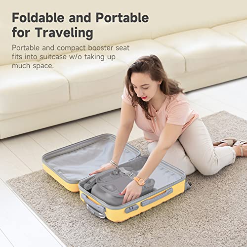 YOLEO Baby High Chair Booster Seat for Dining Table, Foldable High Chairs with Adjustable Heights, Travel Booster Seat with Removable Tray - color: Grey, size: No Cushion