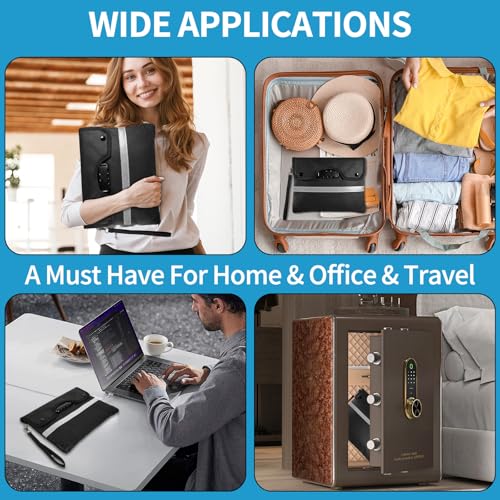 HOMELYLIFE Fireproof Docuement Bag, A5(11.4*8.5'') 6200°F Fire & Waterproof,Extra Thick Fireproof Cotton Lined for Home/Office,Secure Storage for Valuables,Cash,Contracts,Jewelry & Important Documents - size: A5 (11.4*8.5*1in)