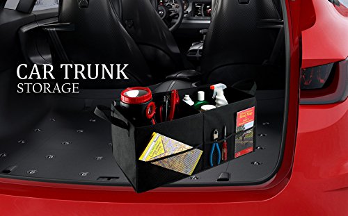 Handy Laundry Fold-Away Car Trunk Organizer – Non-Slip Securing Fasteners – 22 x 10 x 11 Inches – Prevents Shifting and Rolling (Black) (Pack of 2) - size: 22" x 10" x 11" (Pack of 2)