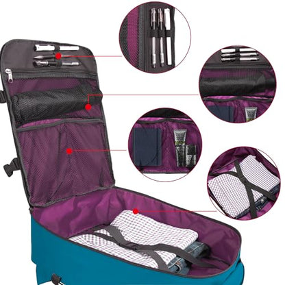 Cabin Hand Luggage Backpack Small Carry-On Daypack Airplane Travel Under-seat for Women Men fits 15.6-inch Laptop, Water Blue - color: Water Blue