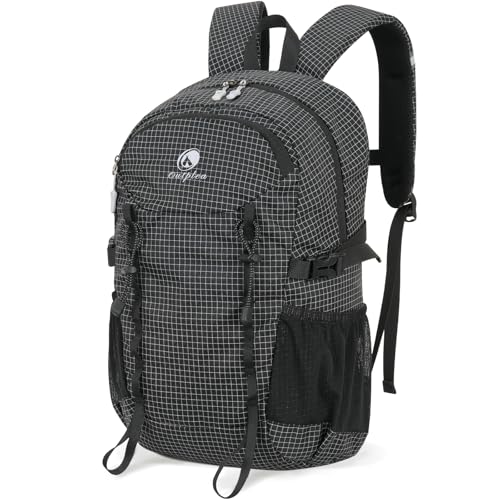 20L Small Waterproof Hiking Backpack Men, Lightweight Small Travel Backpack for Outdoor, Black - color: Black