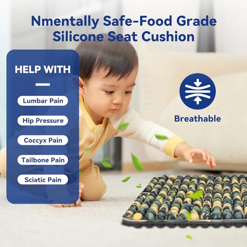 Seat Cushion for Long Sitting Hours on Office & Home Chair, with 3D Non-Slip for Office Chair Cushions, Car Seats, Airplane Seat, Wheelchair, Desk Chair,Cushion Lab, Long Trips (Green) - color: Green