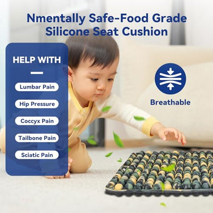 Seat Cushion for Long Sitting Hours on Office & Home Chair, with 3D Non-Slip for Office Chair Cushions, Car Seats, Airplane Seat, Wheelchair, Desk Chair,Cushion Lab, Long Trips (Green) - color: Green